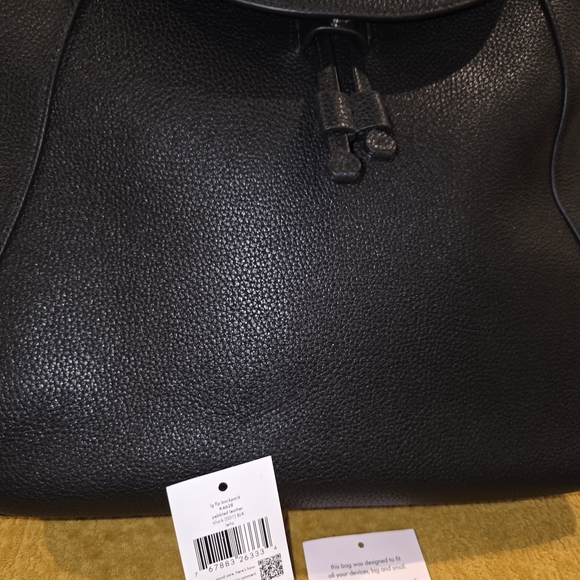 Kate Spade Black Backpack with Furry Charm - Picture 6 of 11